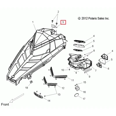 5438611 Крышка рулевого вала Polaris COVER-STRG POST 