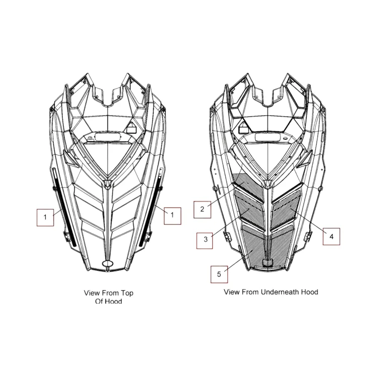 5813691 Изоляция капота левая средняя часть для снегоходов Polaris RMK/RPO RMK 5813691, фото 1