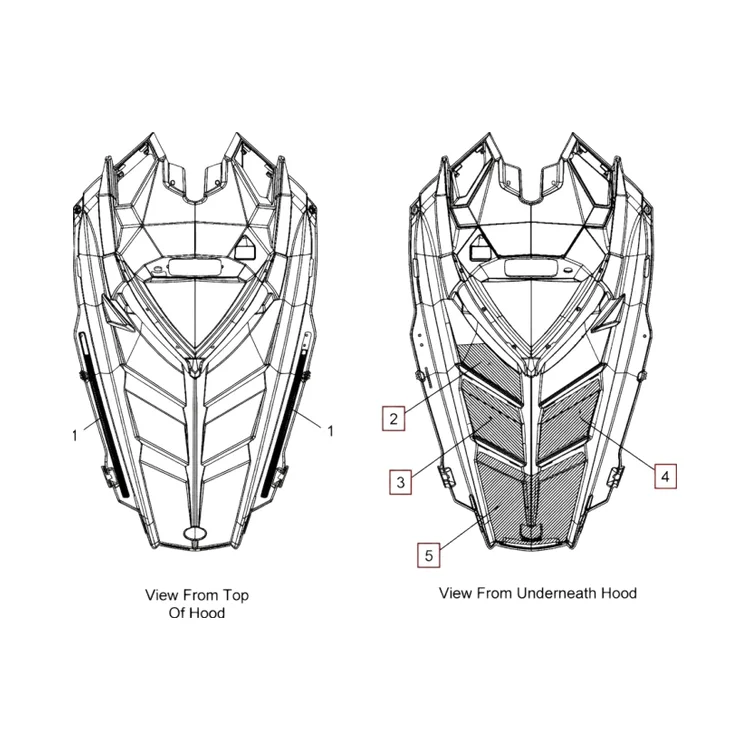 5813693 Изоляция капота левая задняя часть для снегоходов Polaris RMK/RPO RMK 5813693, фото 1