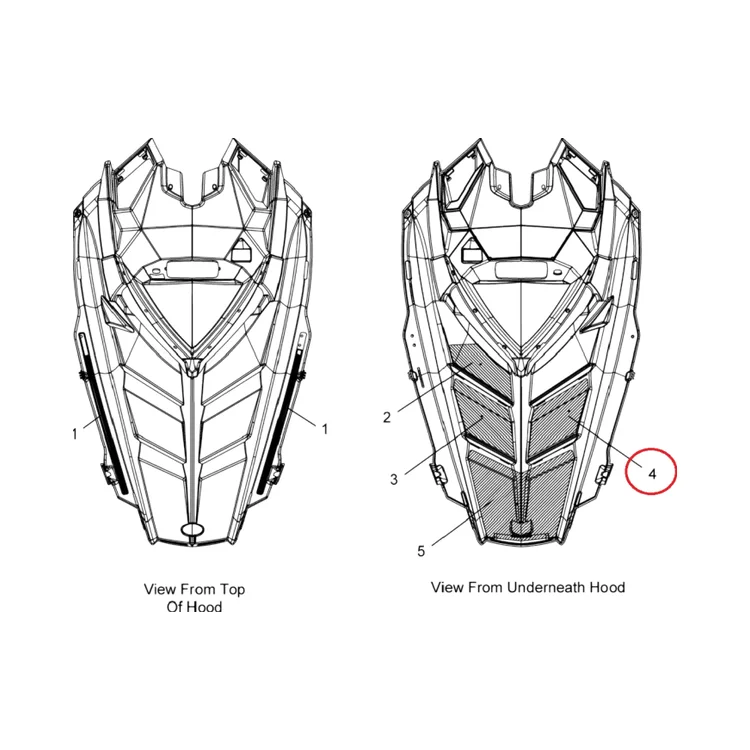 5813692 Изоляция капота правая средняя часть для снегоходов Polaris RMK/RPO RMK 5813692, фото 2