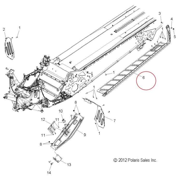 1018777 Подножка для ног левая для снегоходов Polaris RMK/PRO RMK 1018777, фото 1