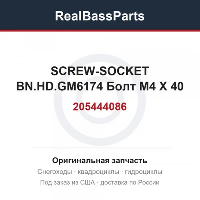 205444086 SCREW-SOCKET BN.HD.GM6174  Болт M4 X 40