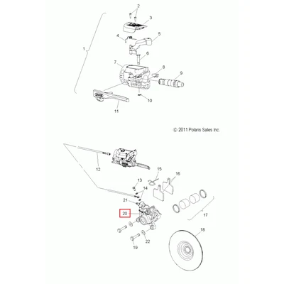 Машинка тормозная RUSH Polaris KIT, PHANTOM CALIPER 2204037