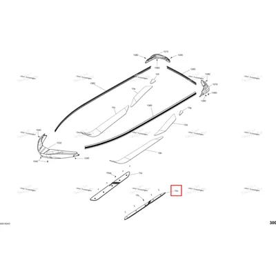 Dragon красный левый подножка Sea-Doo RXT 300 (2018) (291004786)