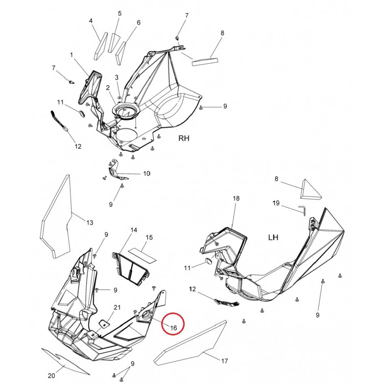 2635745-293 Панель передняя нижняя красная для снегоходов Polaris AXYS 2635745-293, фото 2