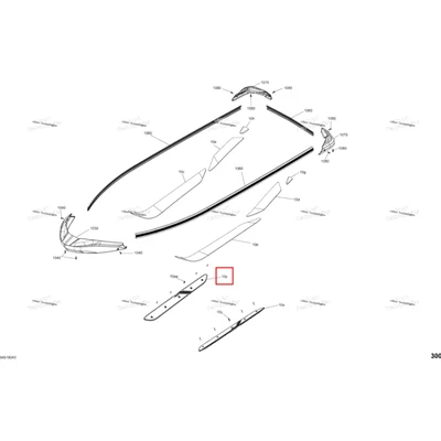 Dragon красный правый подножка Sea-Doo RXT 300 (2018) (291004787)
