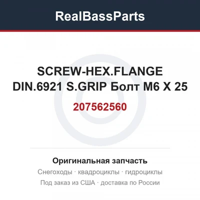 207562560 SCREW-HEX.FLANGE DIN.6921 S.GRIP  Болт M6 X 25