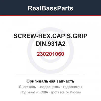 230201060 SCREW-HEX.CAP S.GRIP DIN.931A2