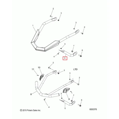 Планка крепления бампера нижняя Polaris BUMPER-FRONT LOWER 5335801
