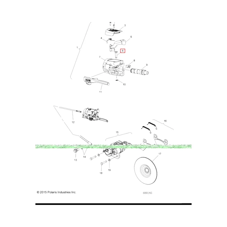 Шплинт ручки тормозной RMK Polaris KIT, PIVOT PIN W/SNAP RING (INCL. 10) 2201946, фото 1