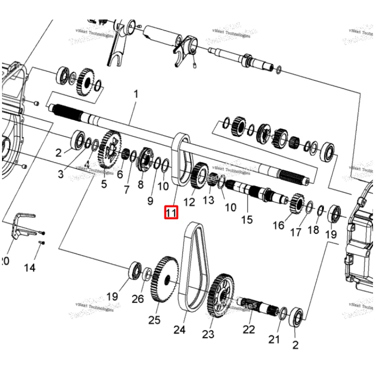3222166 Цепь КПП 40 звеньев для снегоходов Polaris WIDETRAK LX 3233508, фото 1