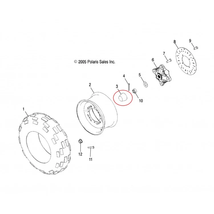 5413427 Колпачок ступицы заднего колеса для квадроциклов Polaris Sportsman 5412489/5411164/5410404, фото 2
