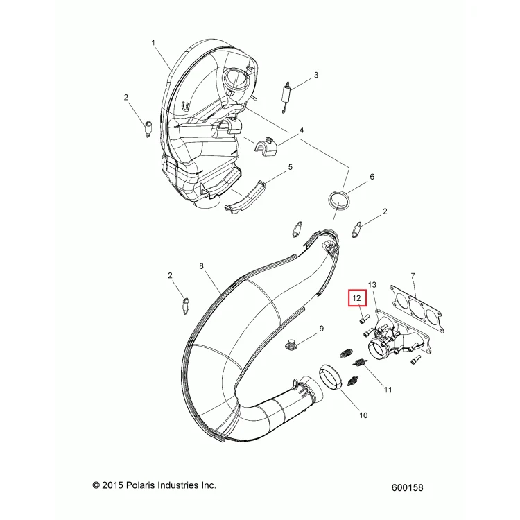 Болт выпускного коллектора Polaris SCREW(10) 7517322, фото 1