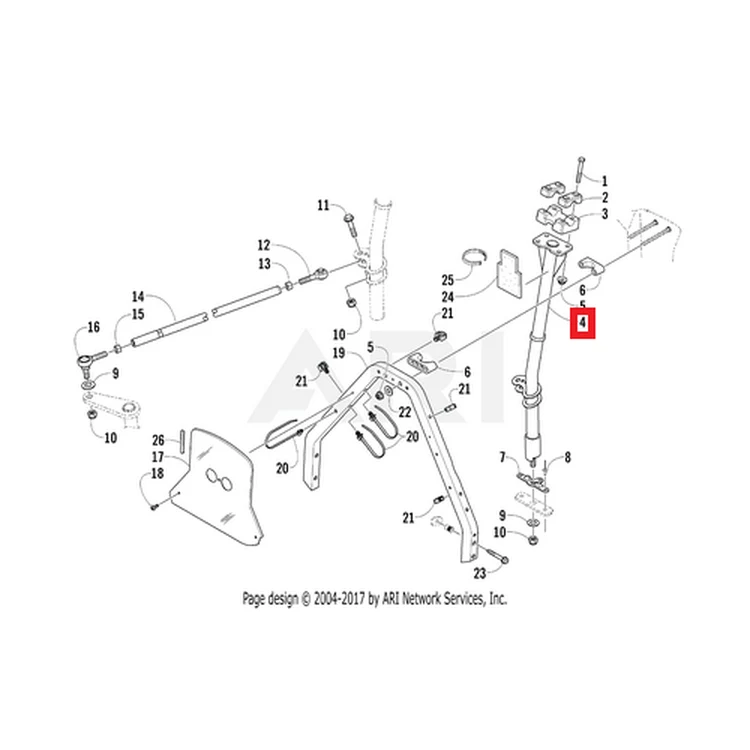 1705-349 Вал Рулевой M8 Arctic Cat POST,STEERING-PTD BLK, фото 1