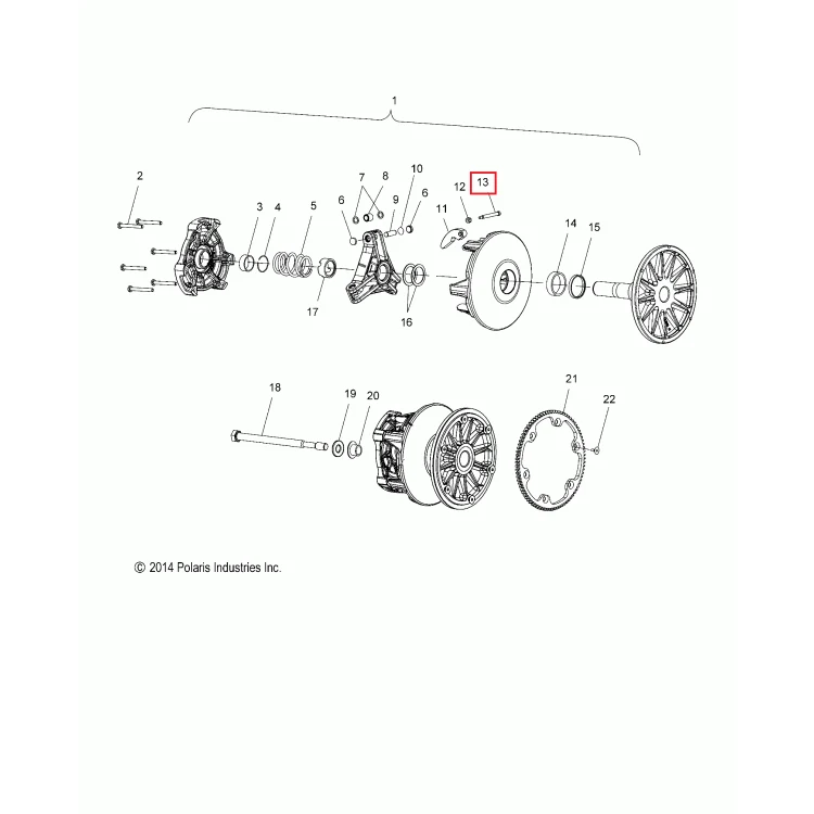 7515105 Болт груза вариатора Polaris PIN, WT.,HARDENED 7512266 3235320 7541906, фото 1