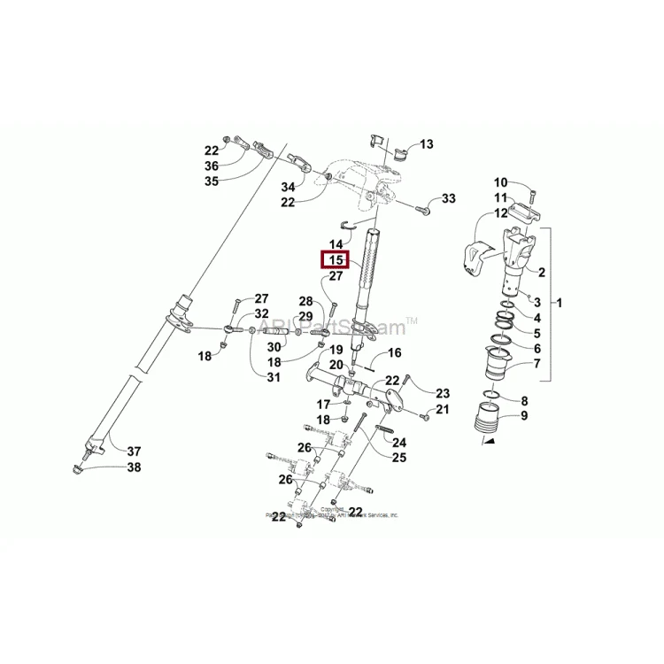 1705-405 Вал рулевой M800 POST,STEERING-ADJUSTABLE-PTD BLK, фото 1