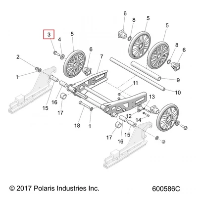 7518957 Болт задней подвески Polaris SCR-M10X1.5X35 HXFL ZOD P30 