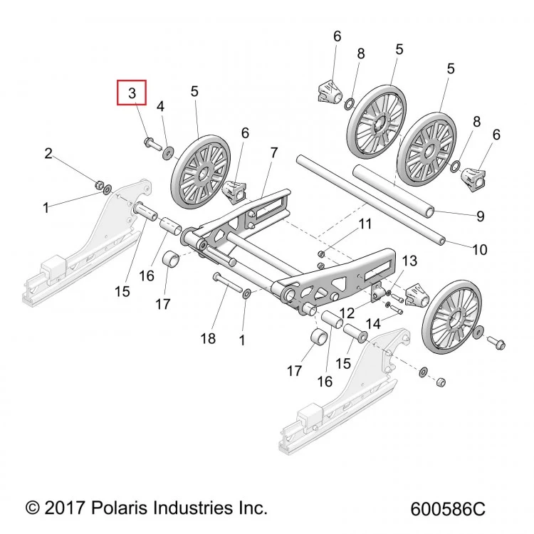 7518957 Болт задней подвески Polaris SCR-M10X1.5X35 HXFL ZOD P30 , фото 1