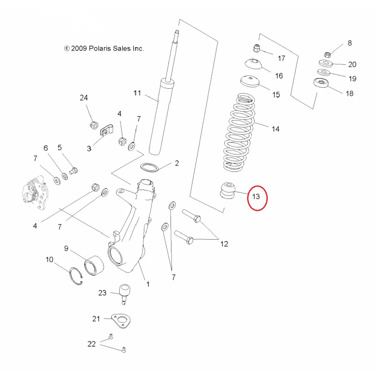 5412665 Демпфер отбойник переднего амортизатора для квадроциклов Polaris SPORTSMAN 500/570/800 5411608, фото 2