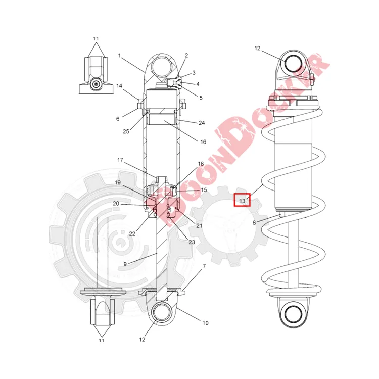 7043678-133 Пружина переднего амортизатора для снегоходов Polaris RMK/PRO RMK/AXYS PRO RMK 2011-2018" 7043678-133, фото 2