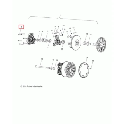 7518349 Болт крышки вариатора Polaris SCR-1/4-20X2 1/4 HX WH GR5-Y