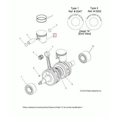2206163 Поршень 800 Polaris KIT-PISTON 2205176 2204322 2205154 (Снято с производства)
