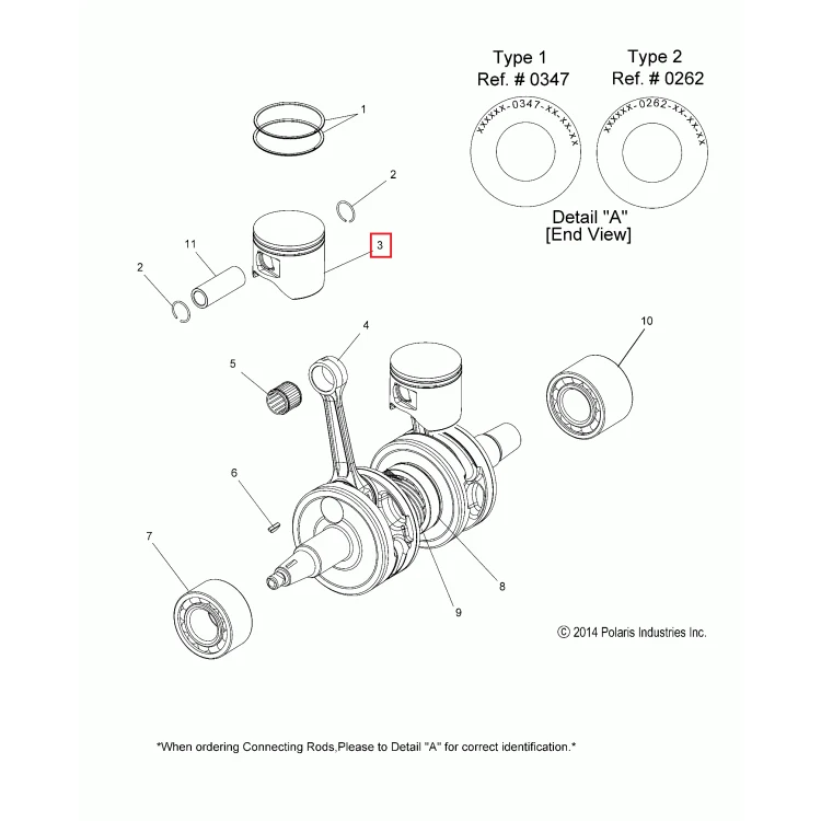 2206163 Поршень 800 Polaris KIT-PISTON 2205176 2204322 2205154 (Снято с производства), фото 1