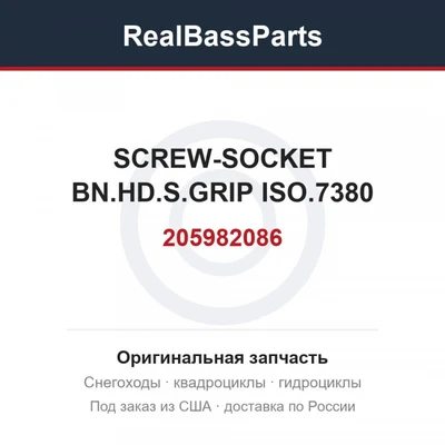 205982086 SCREW-SOCKET BN.HD.S.GRIP ISO.7380