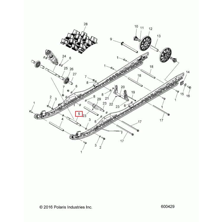 5140954 Вал амортизатора Polaris SHAFT-17.45X216.95 5137936 , фото 2