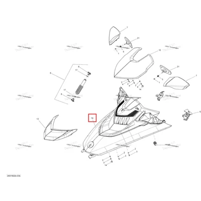 Капот в сборе модель GTXS Sea-Doo GTX (2016) (269502148)