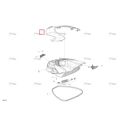 Iceland серый верхний капот Sea-Doo GTR 300 X (2026) (269502527)
