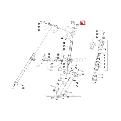 1605-054 Втулка рулевая правая Arctic Cat BEARING - RIGHT