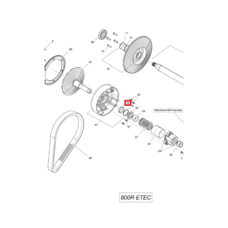 417223086 Втулка ведущего вариатора Ski-Doo BUSHING 417223017, фото 2
