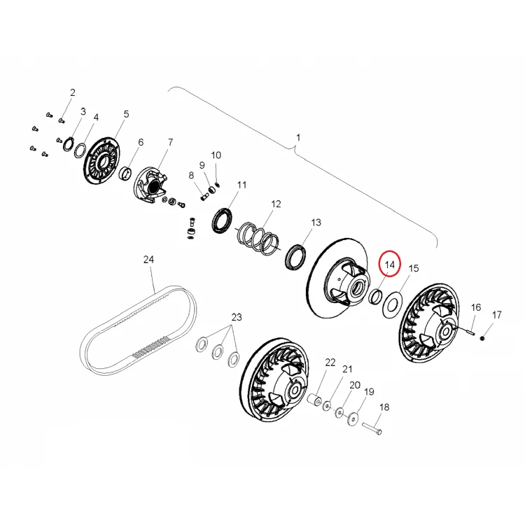 3514478 Втулка скольжения подвижной щеки ведомого вариатора для снегоходов Polaris WIDETRAK LX/IQ 2011-2014" 3514478, фото 2