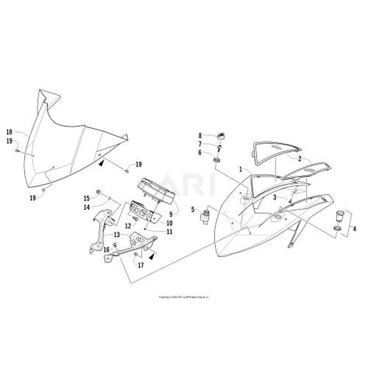 0608-737 Сетка впуска левая M800 Arctic Cat 0608-641, фото 1