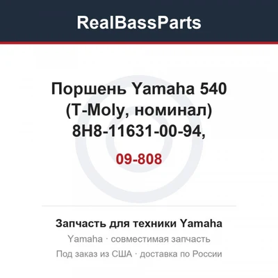 09-808 Поршень Yamaha 540 (T-Moly, номинал) 8H8-11631-00-94, 8R6-11631-00-95