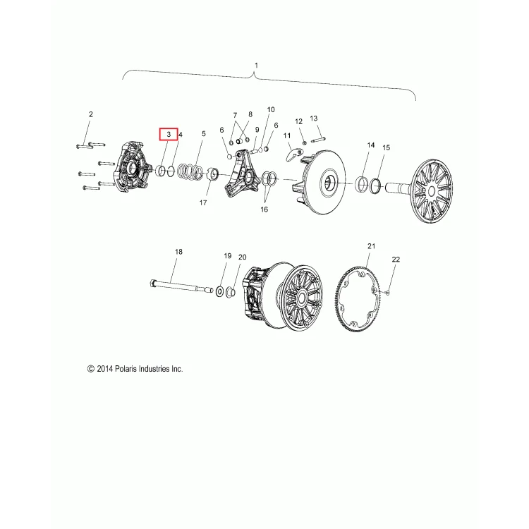 3576516 Втулка крышки вариатора Polaris BEARING,COVER, фото 2