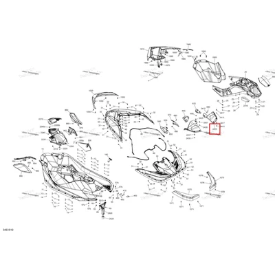 Can Am красный правый подножка в сборе Package Trixx Sea-Doo Spark 900 HO ACE (2018) (291004539)