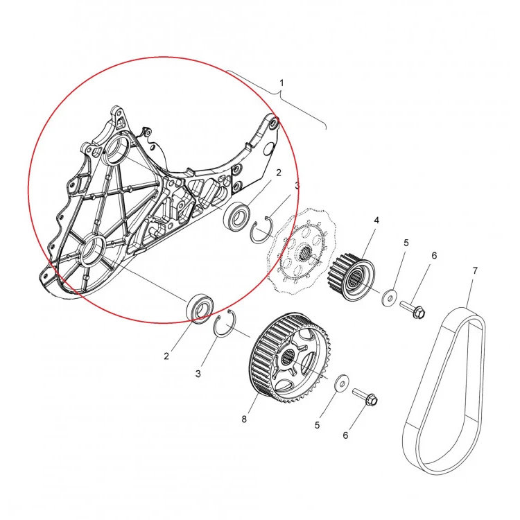 1334431 Крышка кронштейн КПП ремень для снегоходов Polaris AXYS PRO RMK 600/800/850 2016-2021" 1333116, фото 2