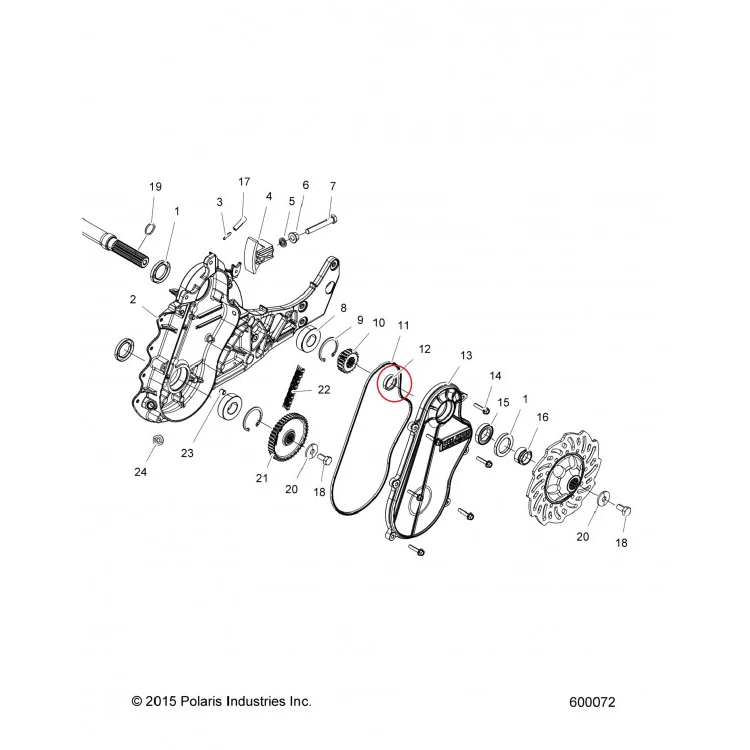 5137587 Втулка распорная КПП для снегоходов Polaris RMK/PRO RMK/AXYS PRO RMK 2011-2021" 5136630, фото 2