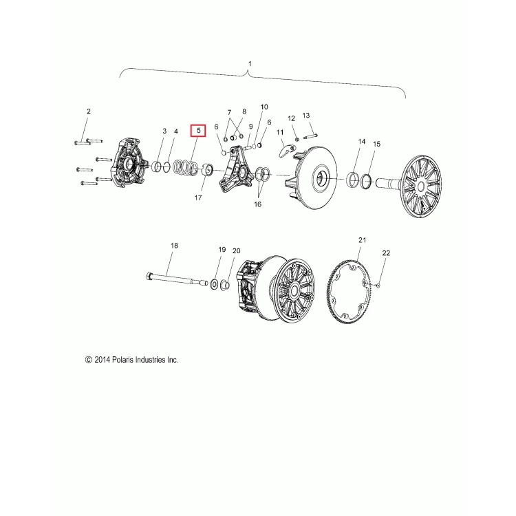 7043829 Пружина вариатора 140/330 Polaris SPRING, CLUTCH, 800 140/330 7043342 , фото 2