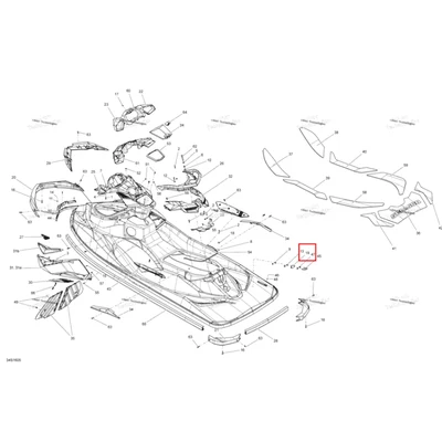 Чёрный Finition пластина Sea-Doo RXP (2016) (291001386)
