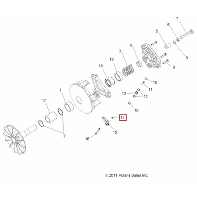 7541906 Гайка болта грузика вариатора Polaris NUT FLEX LOC 