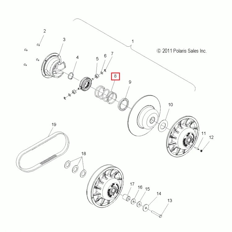 7043363 Пружина ведомого вариатора Polaris SPRG-DRVN,CLTCH.LH,BLK/PUR, фото 1