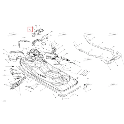 Зеркало левый с двойной Face Tape Sea-Doo RXP (2016) (291003091)