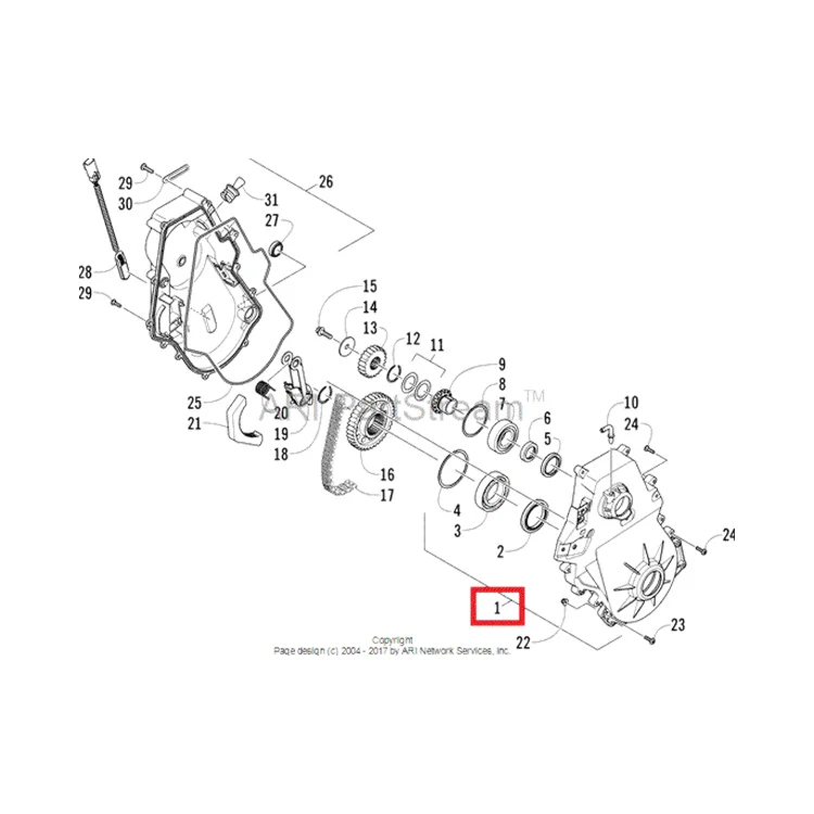 1702-477 Корпус коробки CASE,CHAIN-ASSY 1702-070 1702-348 1702-360, фото 2