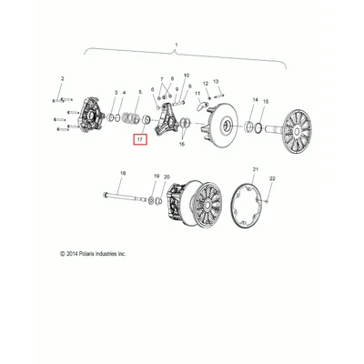 5020425 Гайка паука вариатора Polaris NUT, JAM
