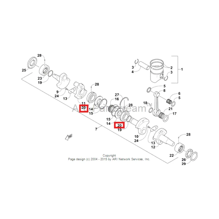 0932-028 Подшипник коленвала центральный Arctic Cat BEARING,BALL,M35  3008-421 3003-360 83B551ASH29T2CS41 3003-361, 3003-807, 3008-422, фото 1