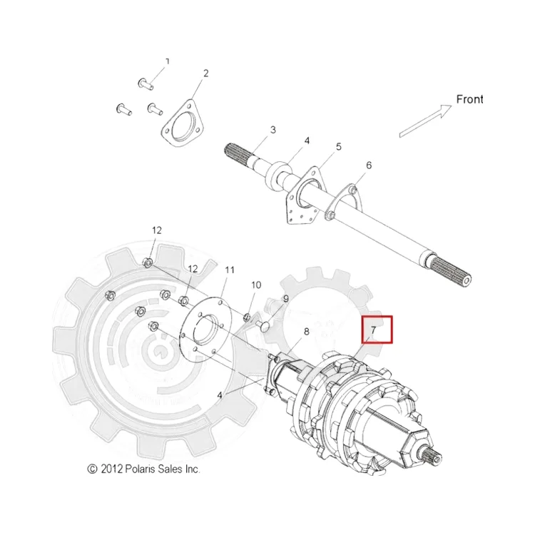 1590522 Вал привода гусеницы в сборе для снегоходов Polaris 600/800 PRO RMK 2013" 1590508, фото 1