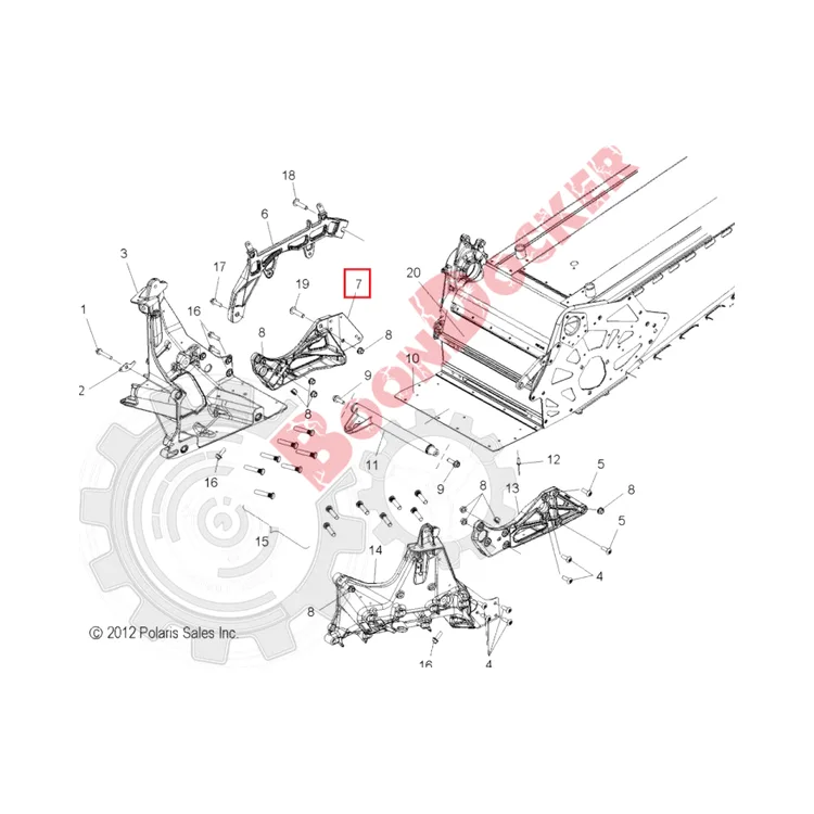 5138693 Кронштейн рамы правый нижний для снегоходов Polaris RMK/PRO RMK 2013-2021" 5138275, фото 2